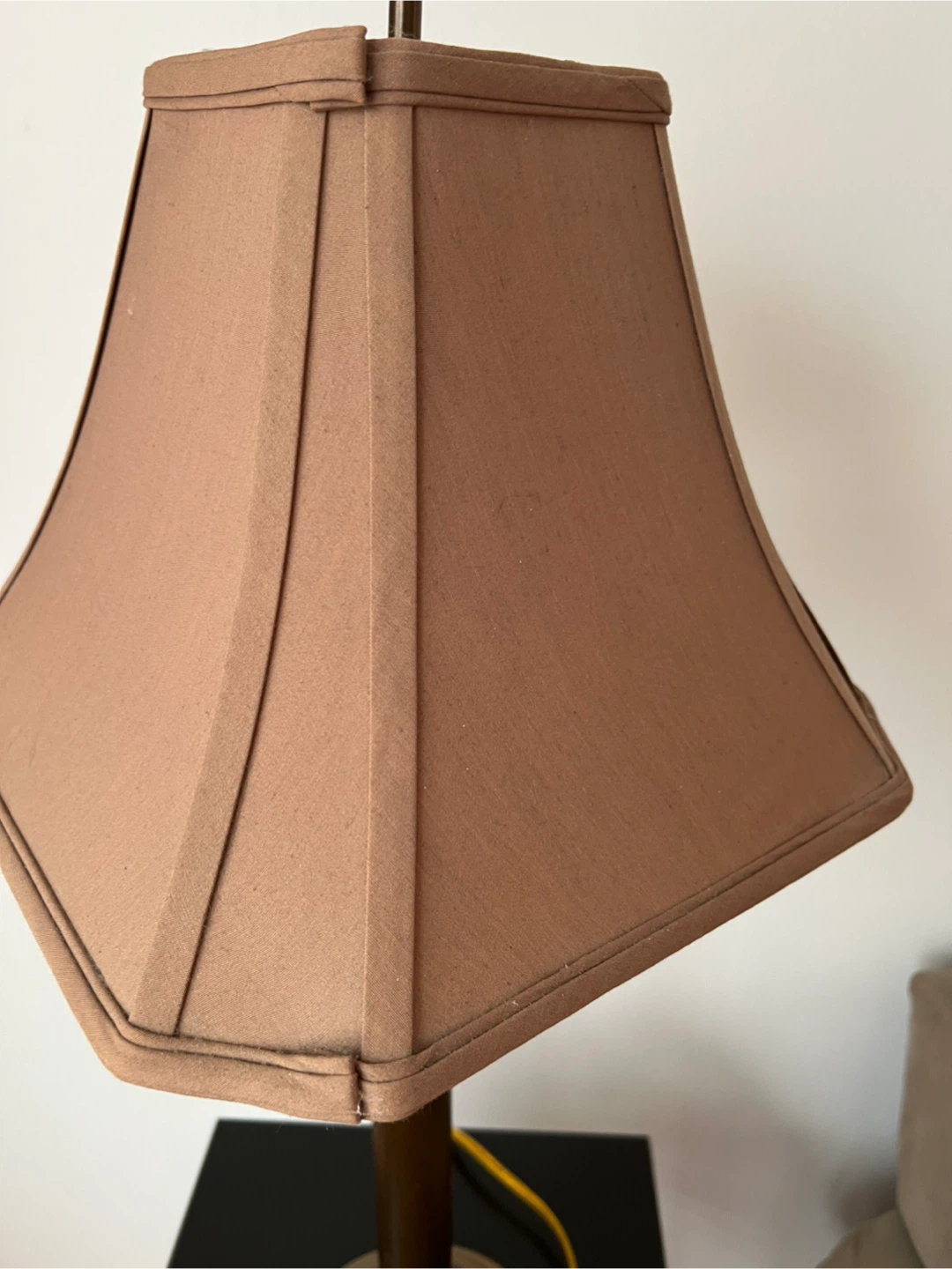 Bronze Swing Arm Table Lamp with Brown Square Shade - photo 2