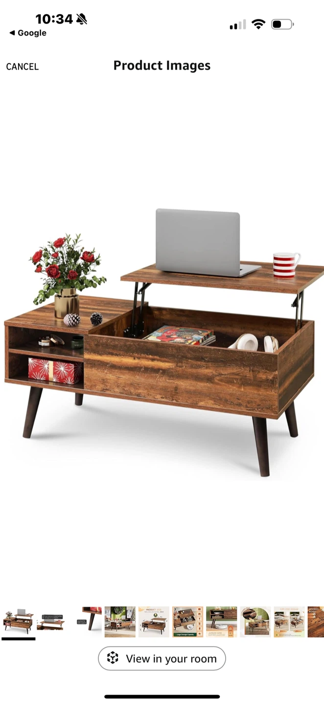 Lift Top Coffee Table with Hidden Storage