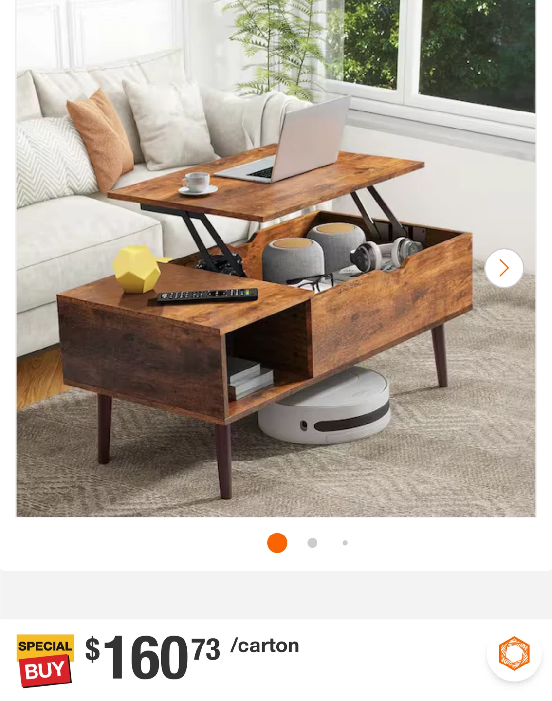 Lift Top Coffee Table with Hidden Storage - photo 4