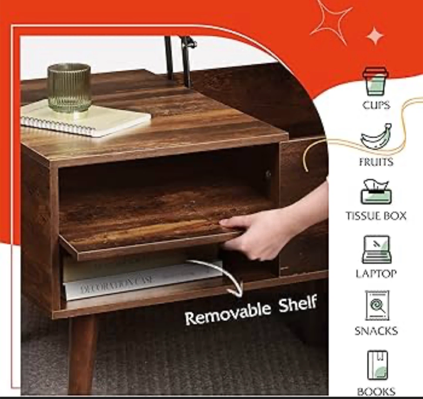 Lift Top Coffee Table with Hidden Storage - photo 3