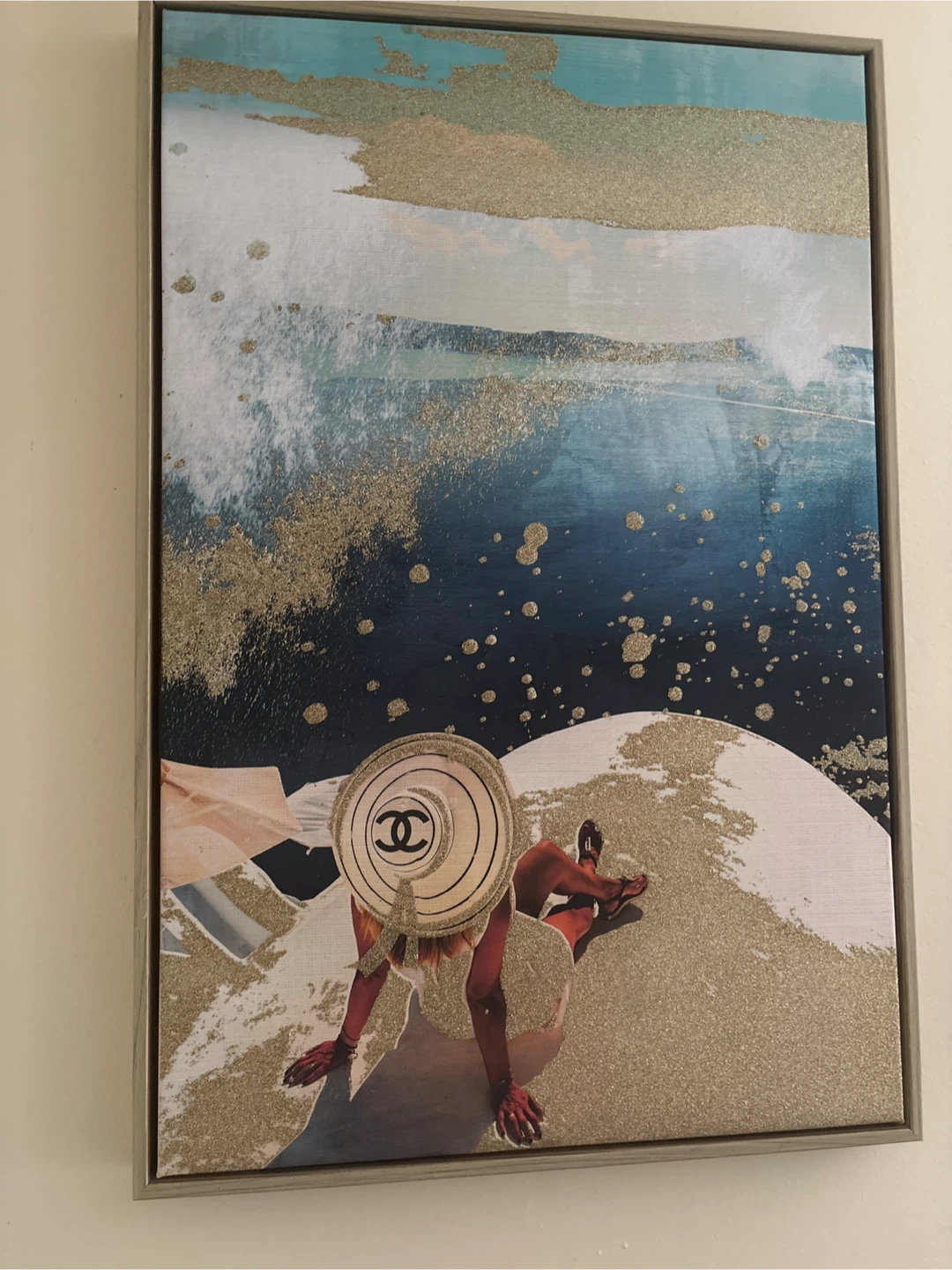 Framed Wall Art with Chanel Hat Design