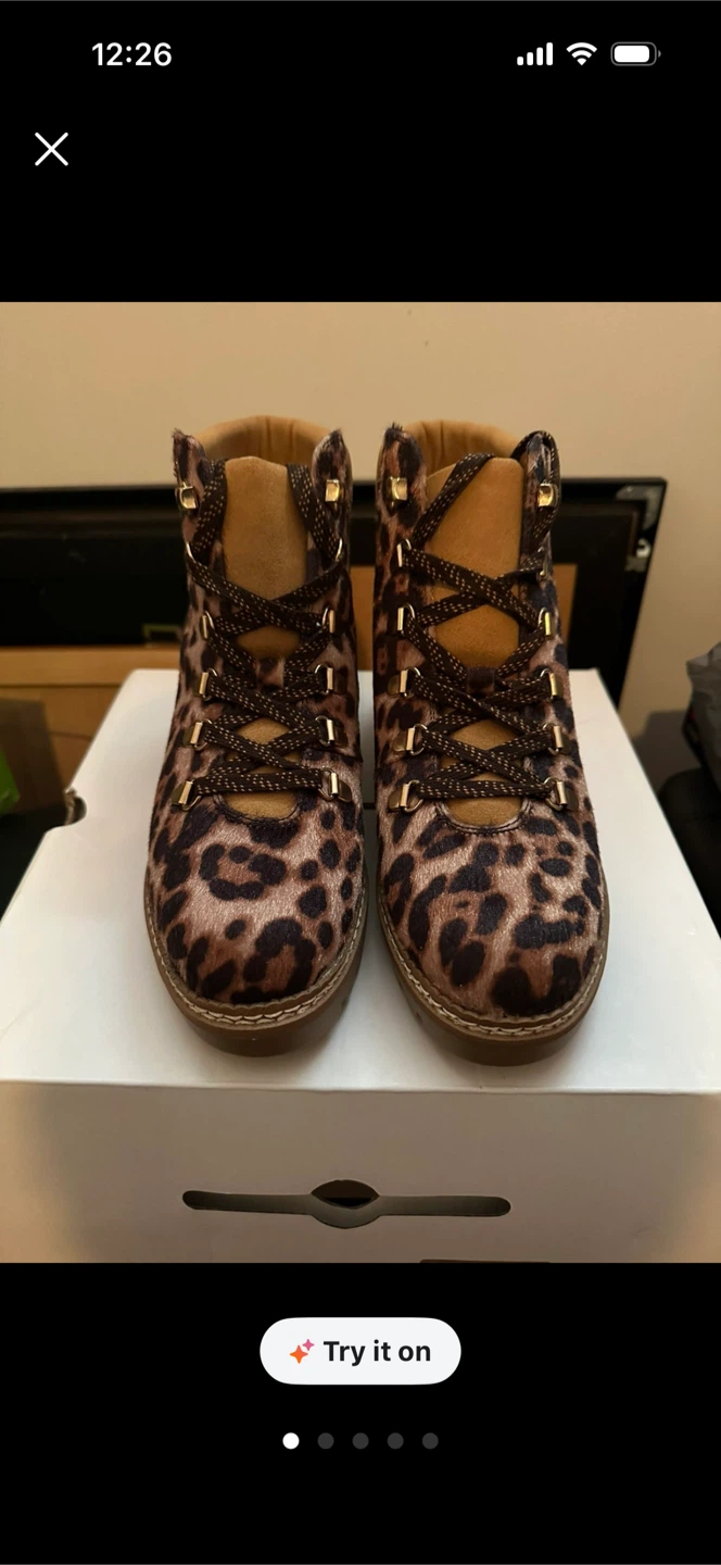 ALDO Women's Leopard Print Lace-Up Boots