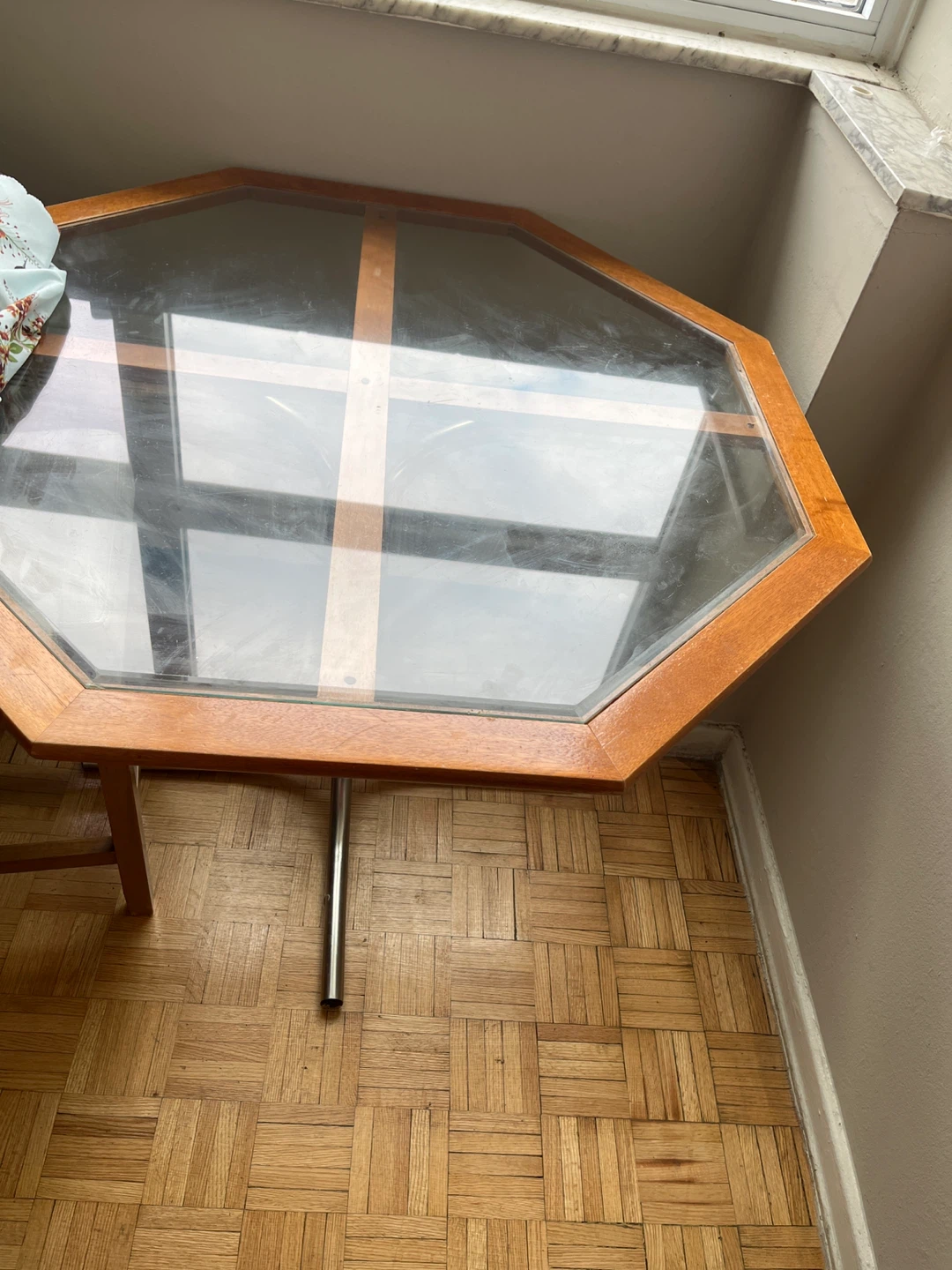 Octagonal Coffee Table with Glass Top