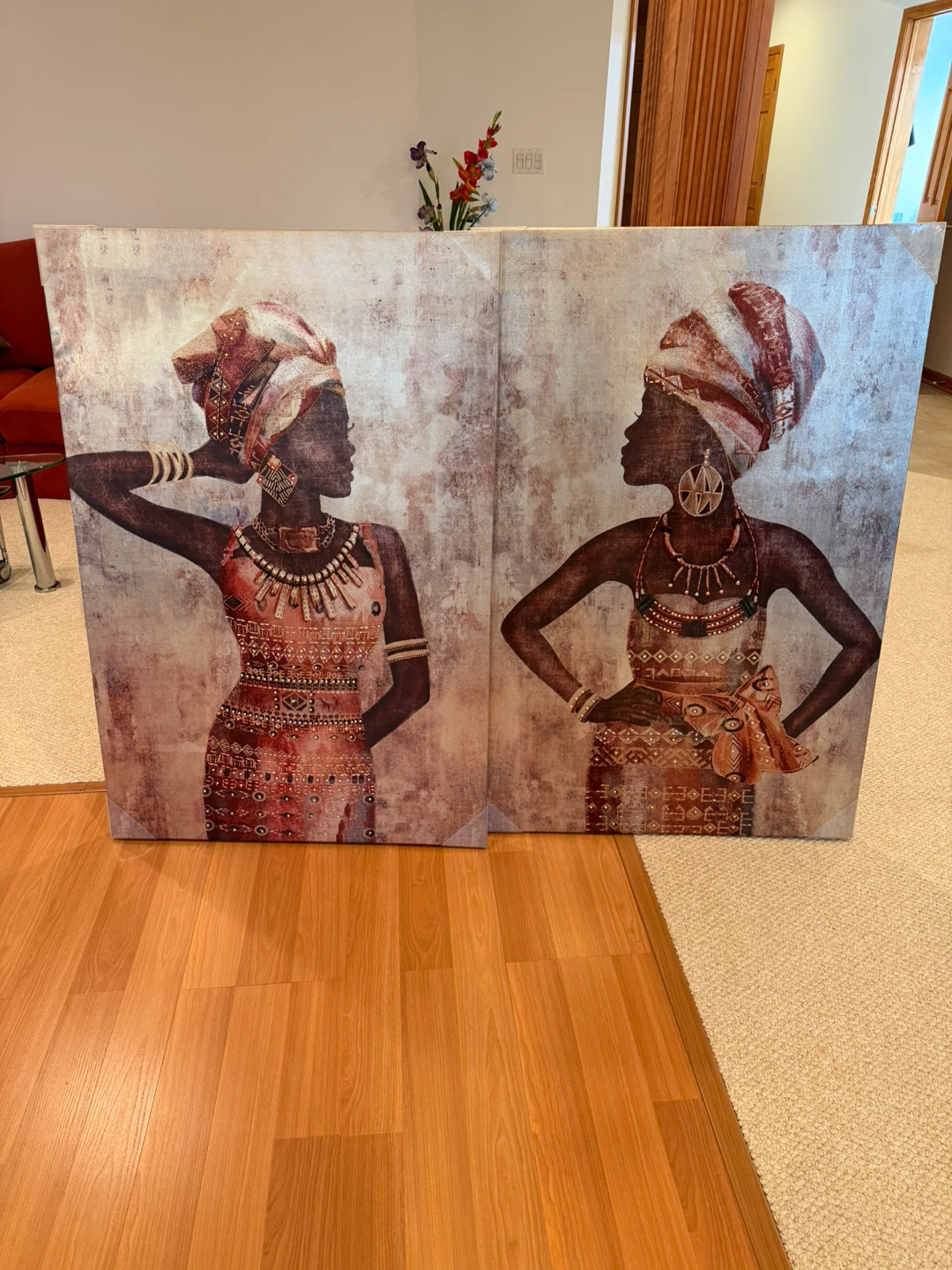 African Woman Canvas Wall Art Set (2 Panels)