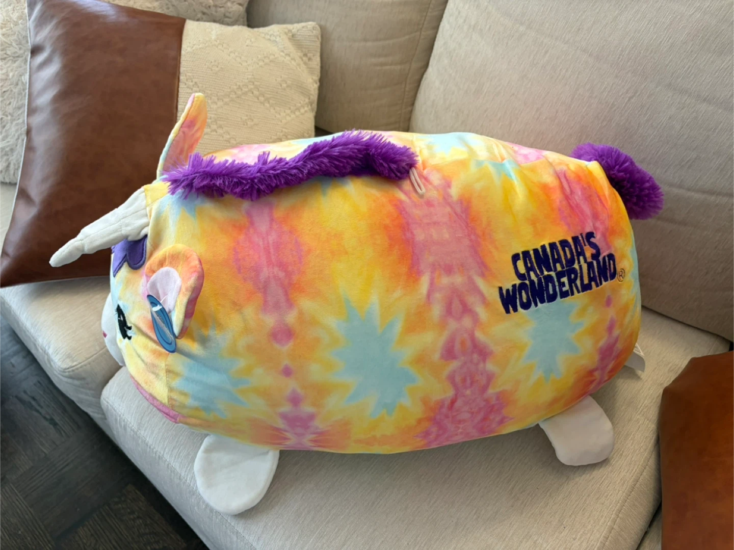 Canada's Wonderland Tie Dye Unicorn Plush Toy - photo 2