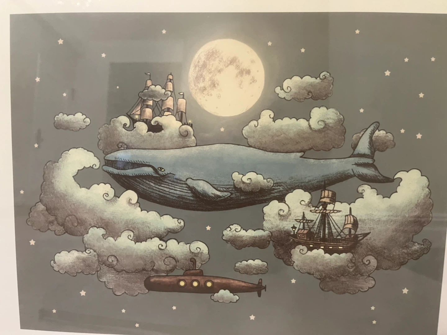 Pottery Barn: Whale in the Sky Framed Art Print - photo 2