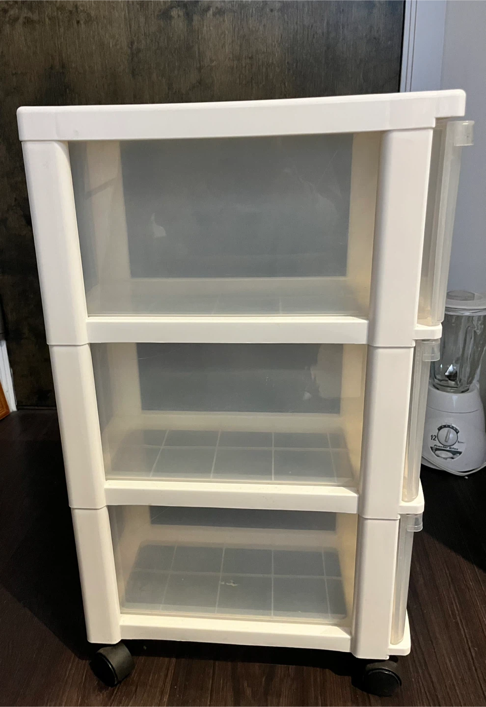 Clear Plastic 3-Drawer Storage Cart - photo 2