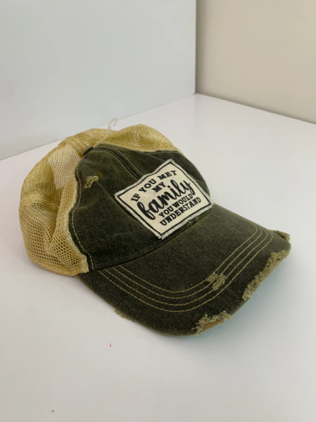 Distressed Trucker Hat - "If You Met My Family" - Hats