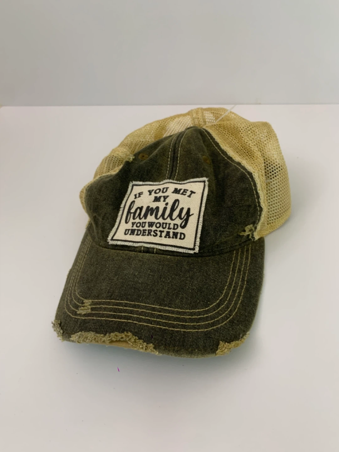 Distressed Trucker Hat - "If You Met My Family" - Hats - photo 4