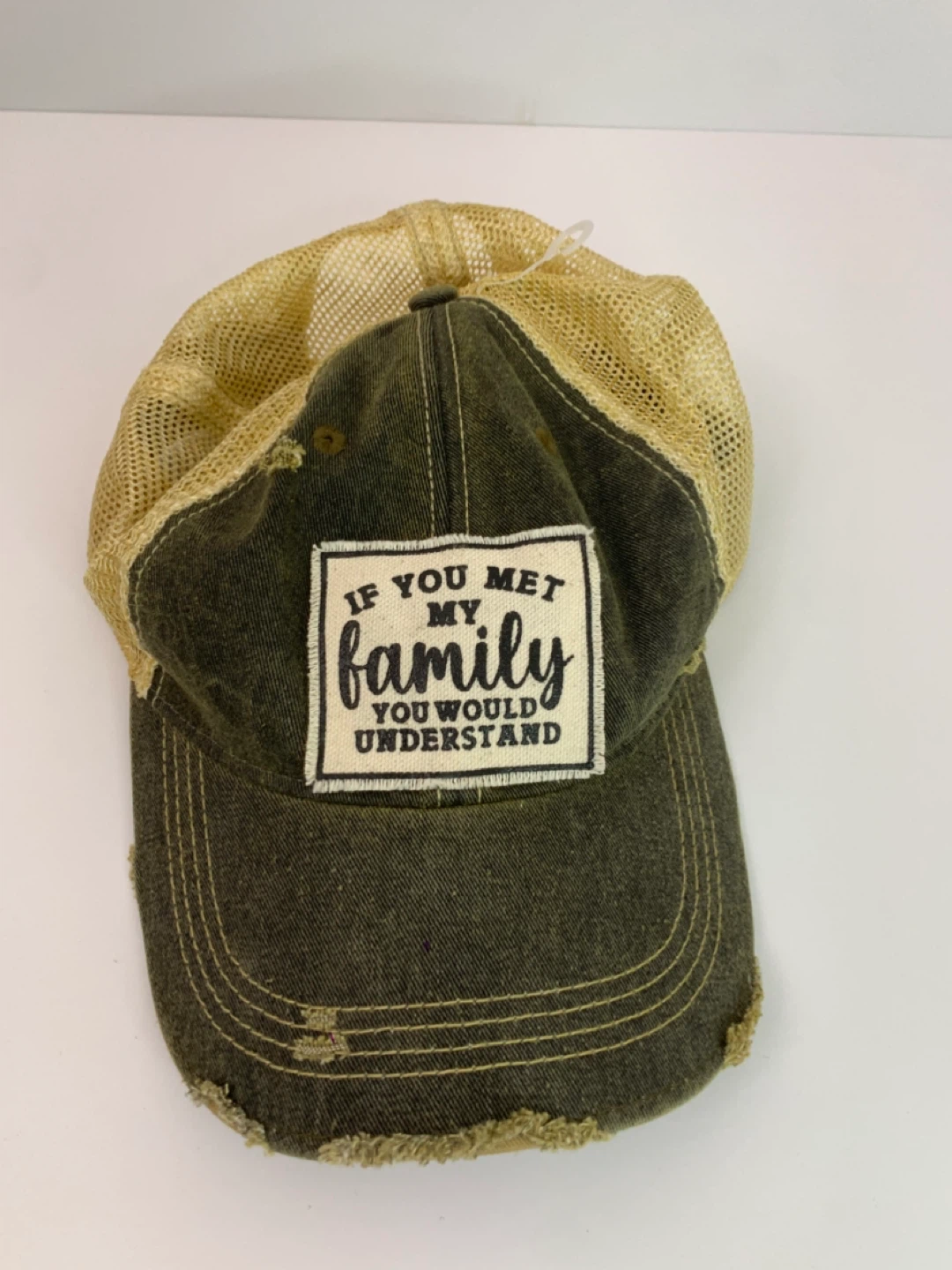 Distressed Trucker Hat - "If You Met My Family" - Hats - photo 2