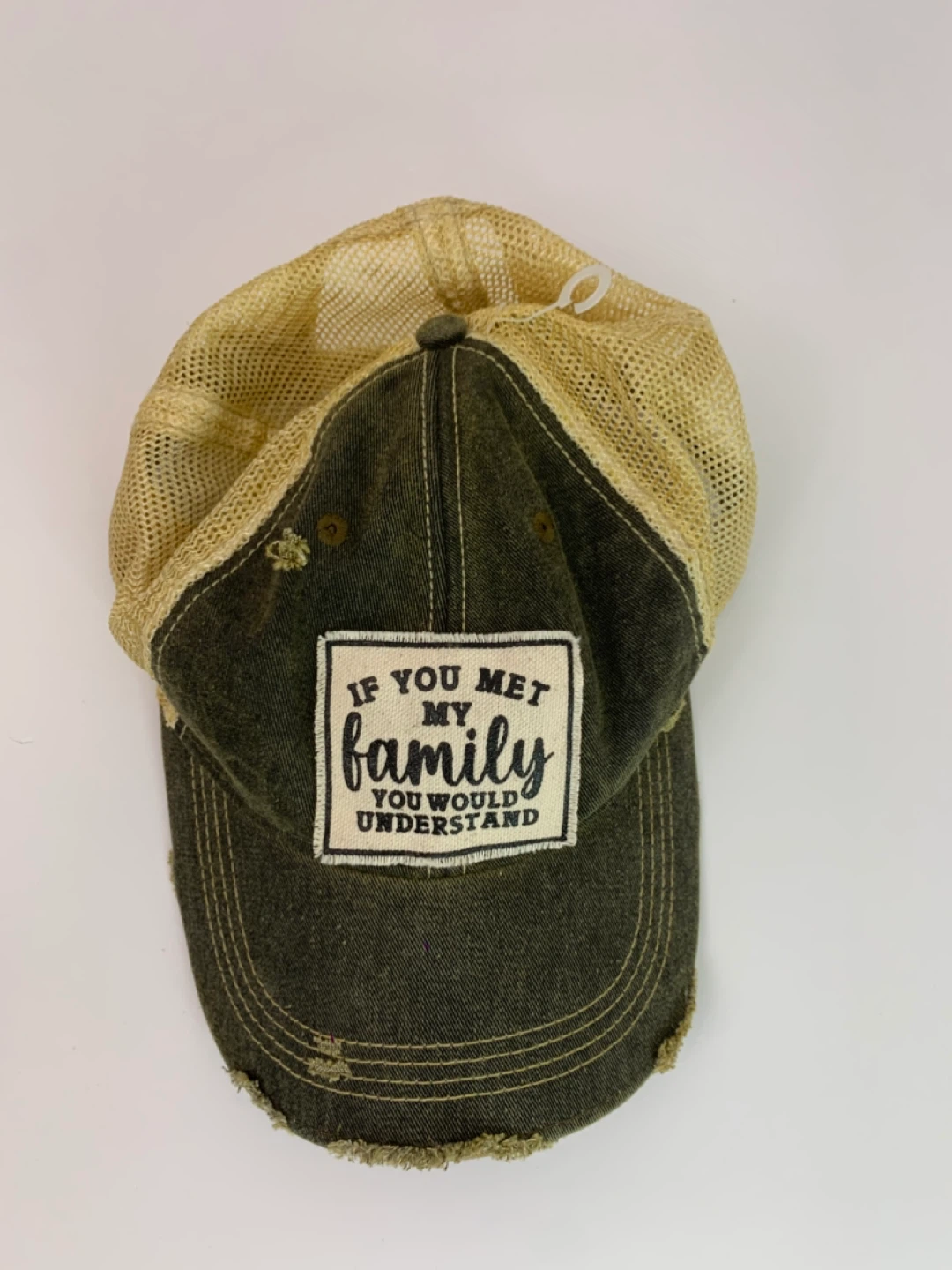 Distressed Trucker Hat - "If You Met My Family" - Hats - photo 3