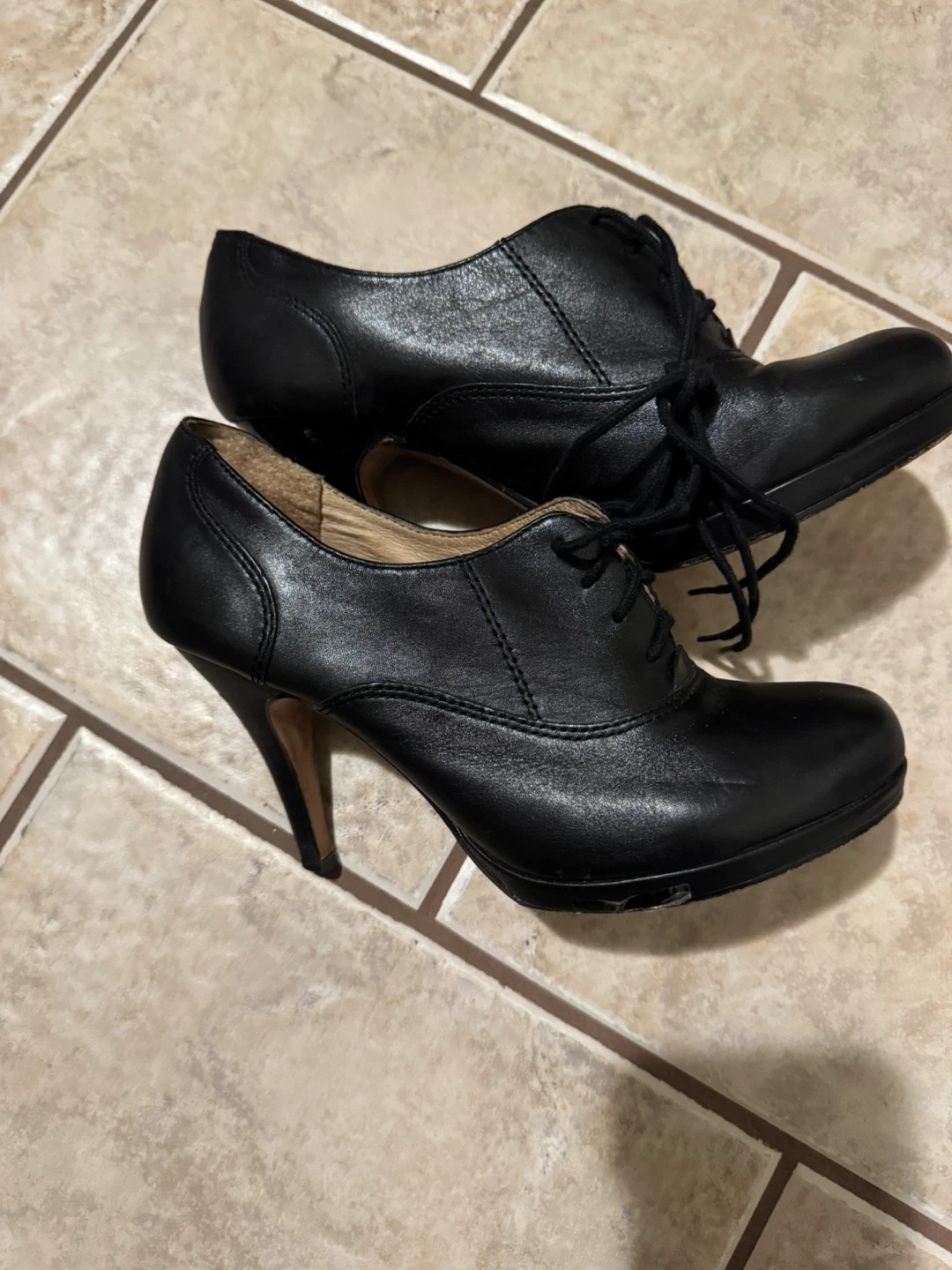 Black Aldo Lace-up Heeled Shoes - photo 2