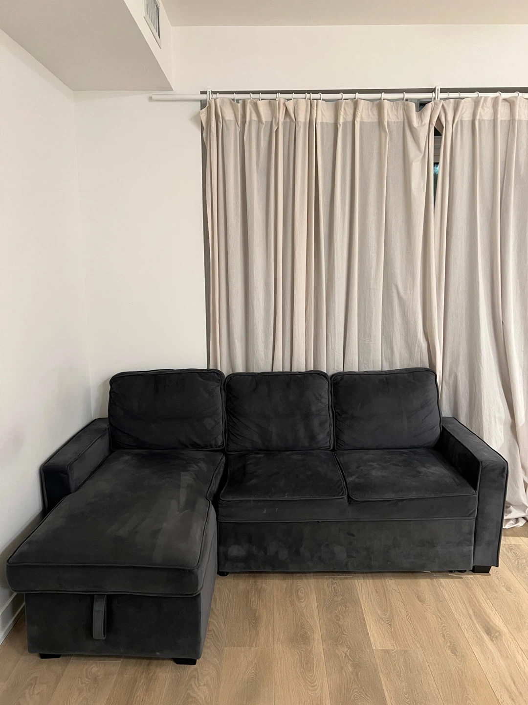 Dark Grey Sectional Sofa with Storage