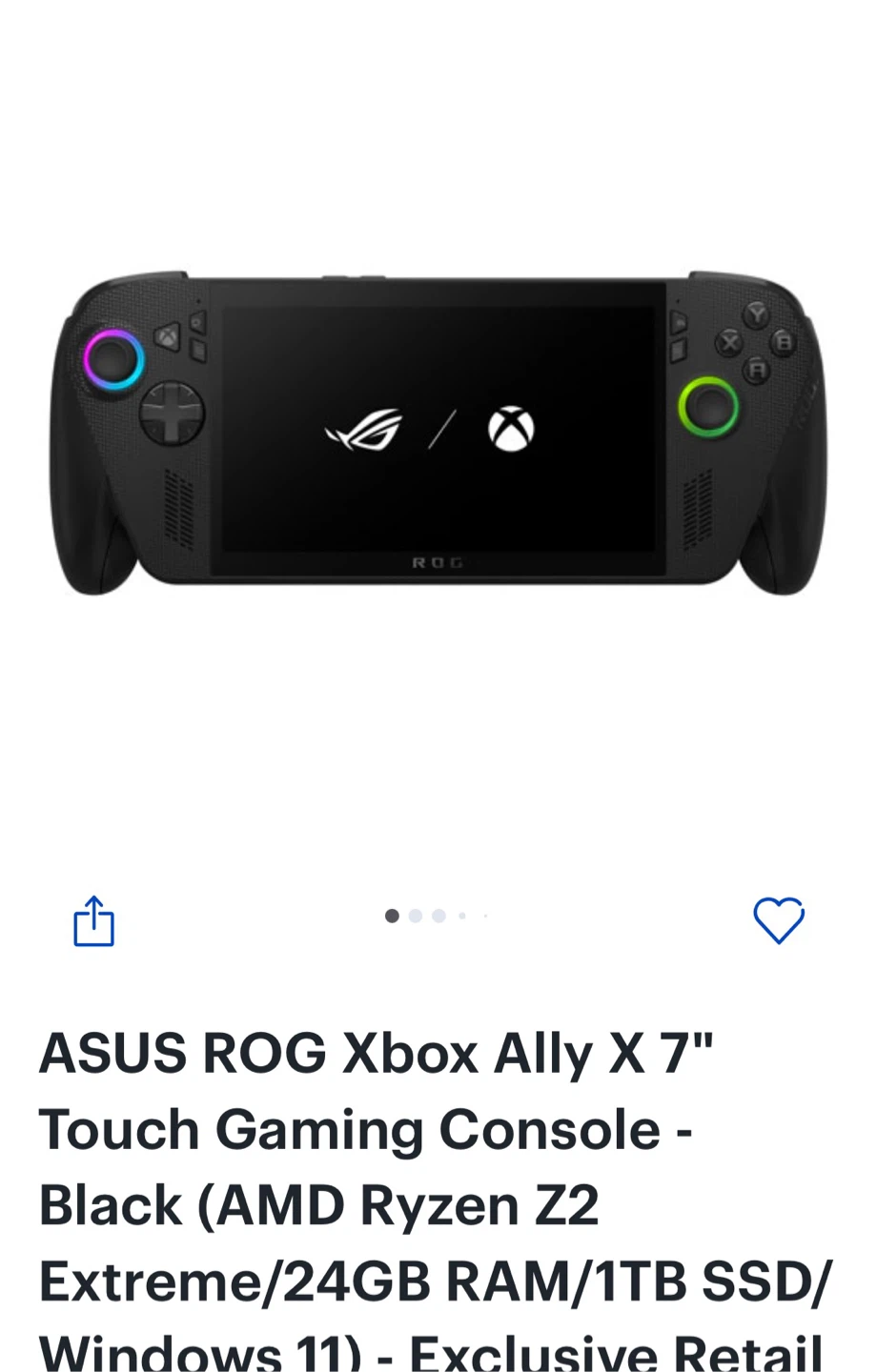 ASUS ROG Xbox Ally X 7" Touch Gaming Console - Black