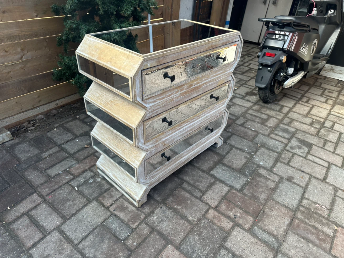Mirrored Rustic Wood Dresser – Great Condition - photo 2