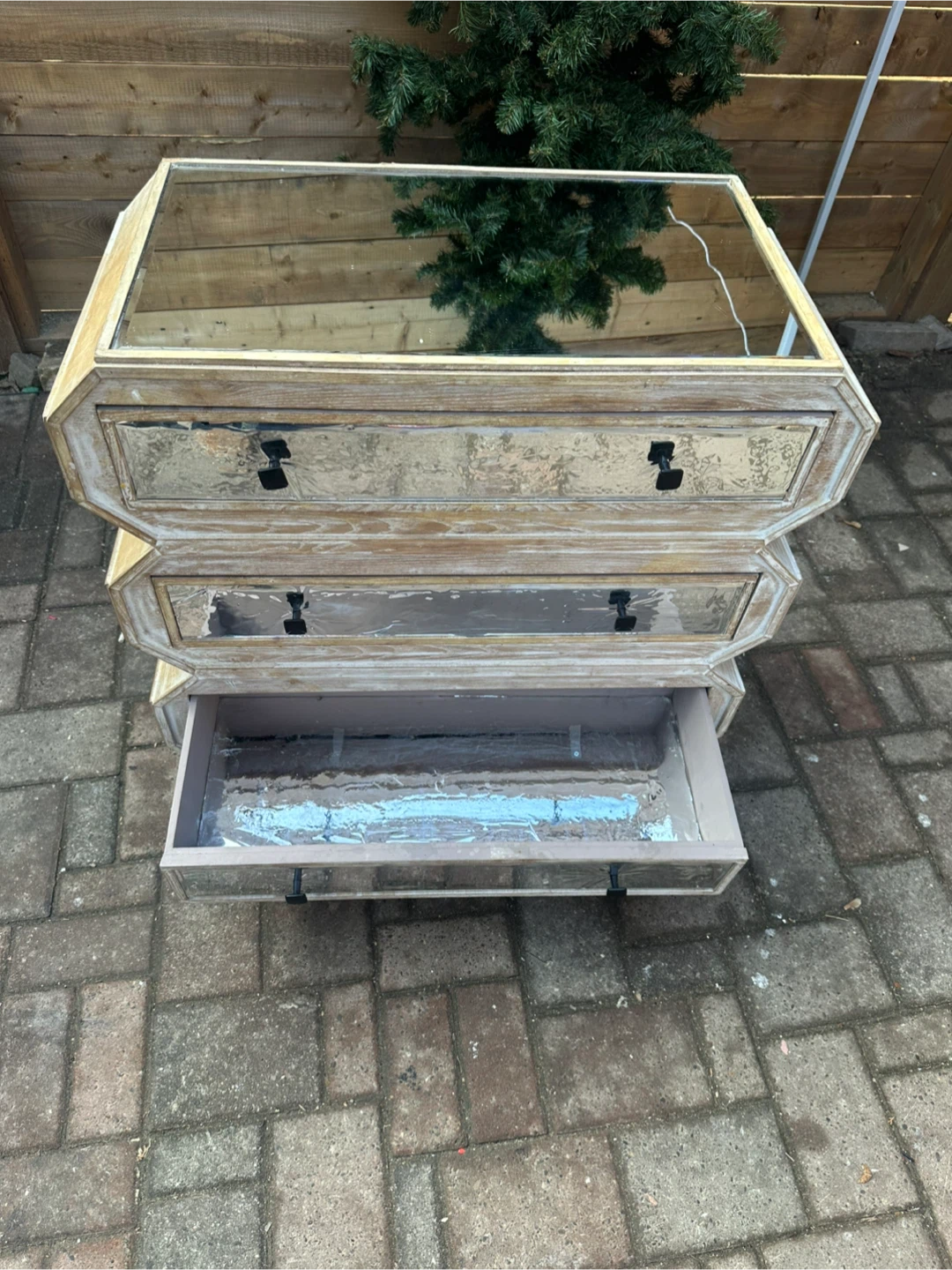 Mirrored Rustic Wood Dresser – Great Condition - photo 3