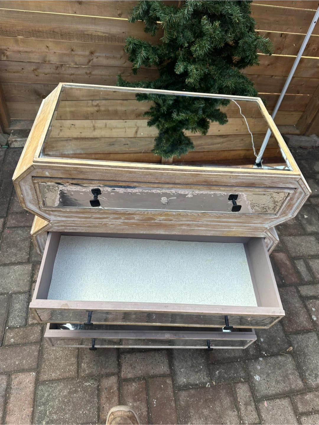 Mirrored Rustic Wood Dresser – Great Condition - photo 4