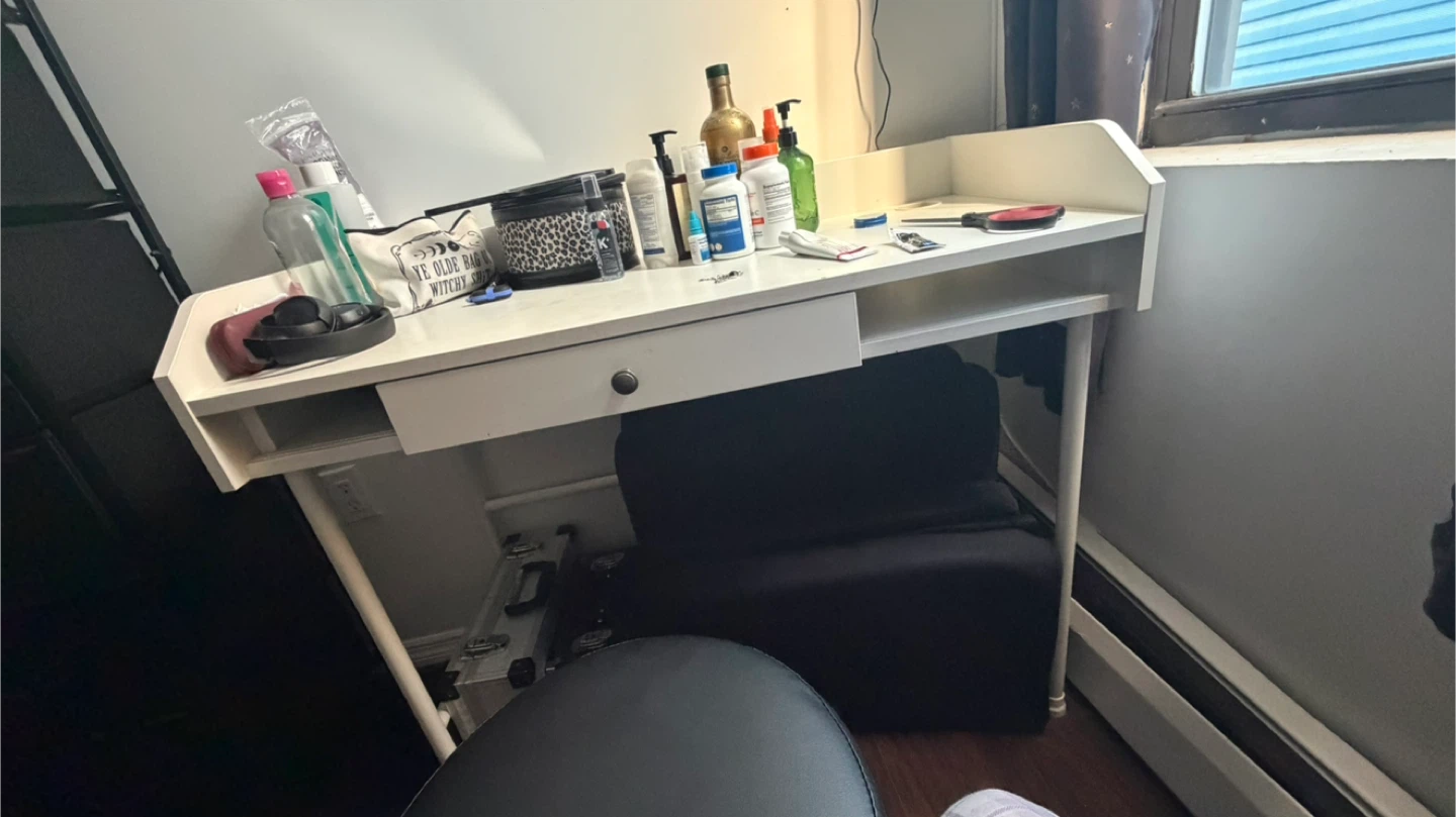 White Desk with Drawer – Small Space Desk - photo 2