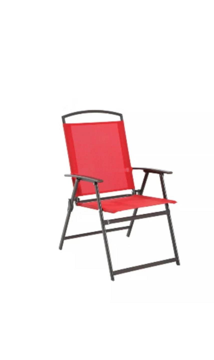 Red Patio Set with Square Glass Table and 3 Chairs