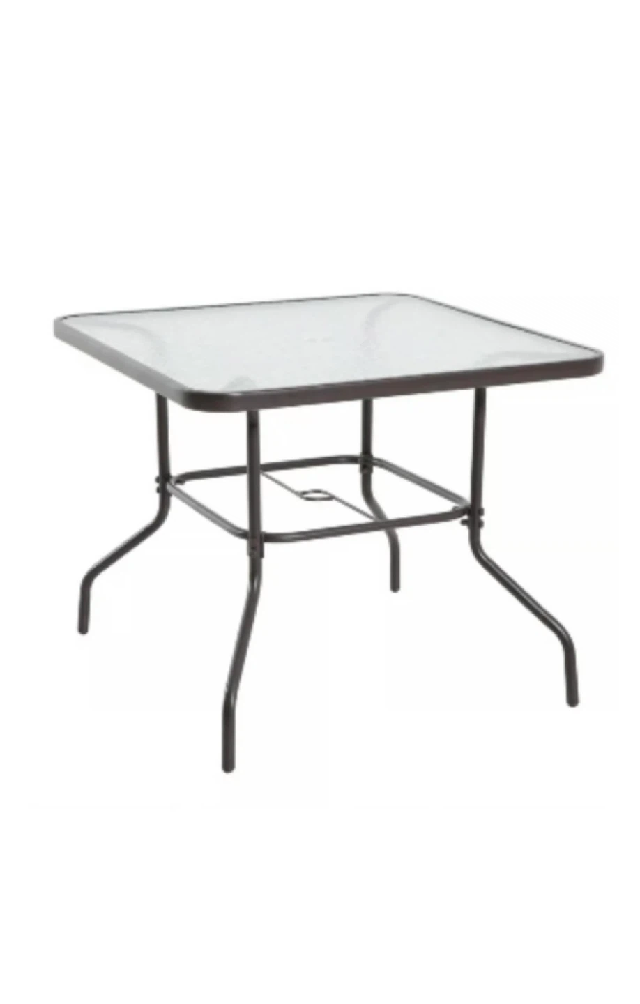 Red Patio Set with Square Glass Table and 3 Chairs - photo 2