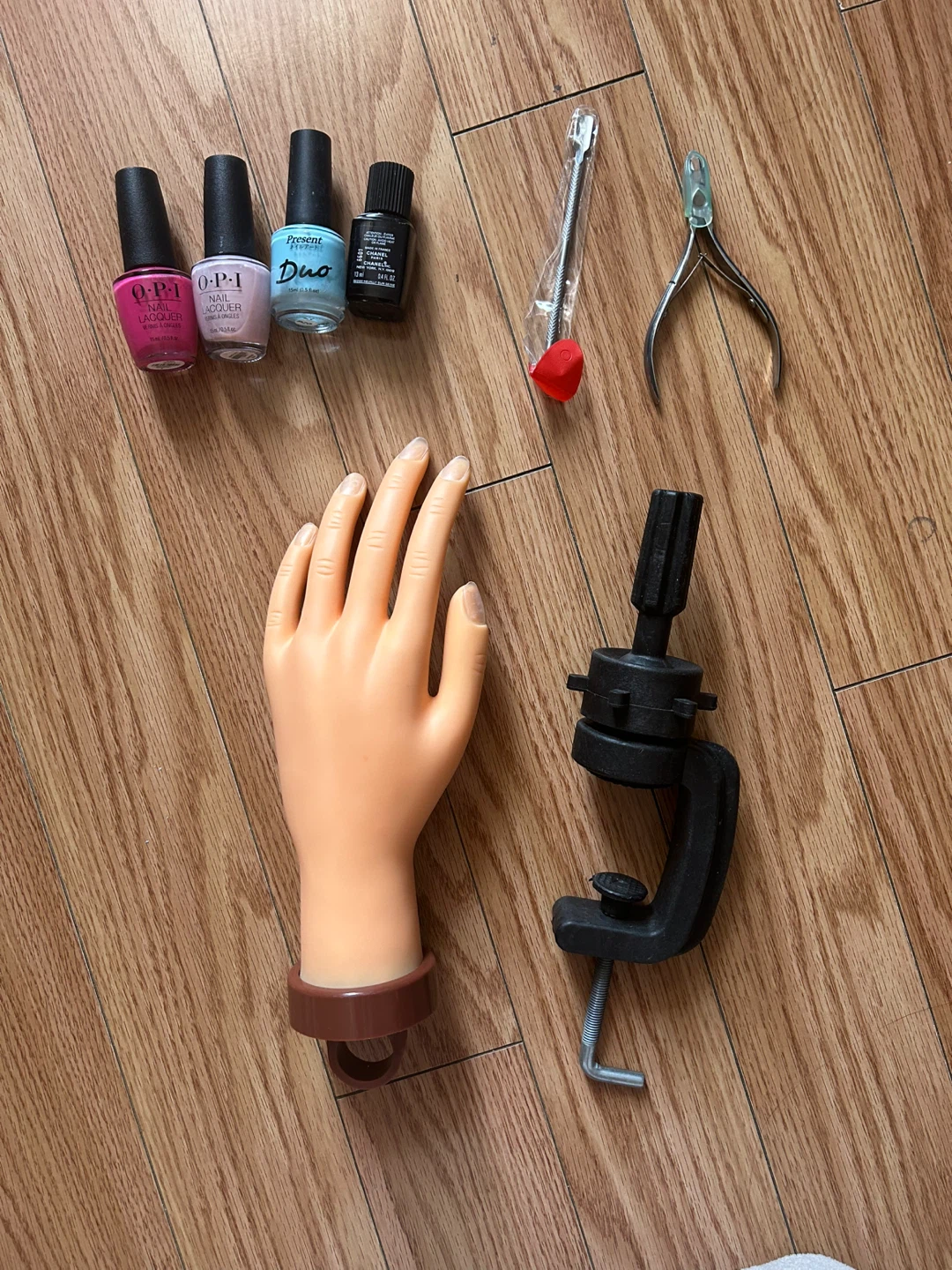 Nail Training Hand with OPI Polishes and Tools
