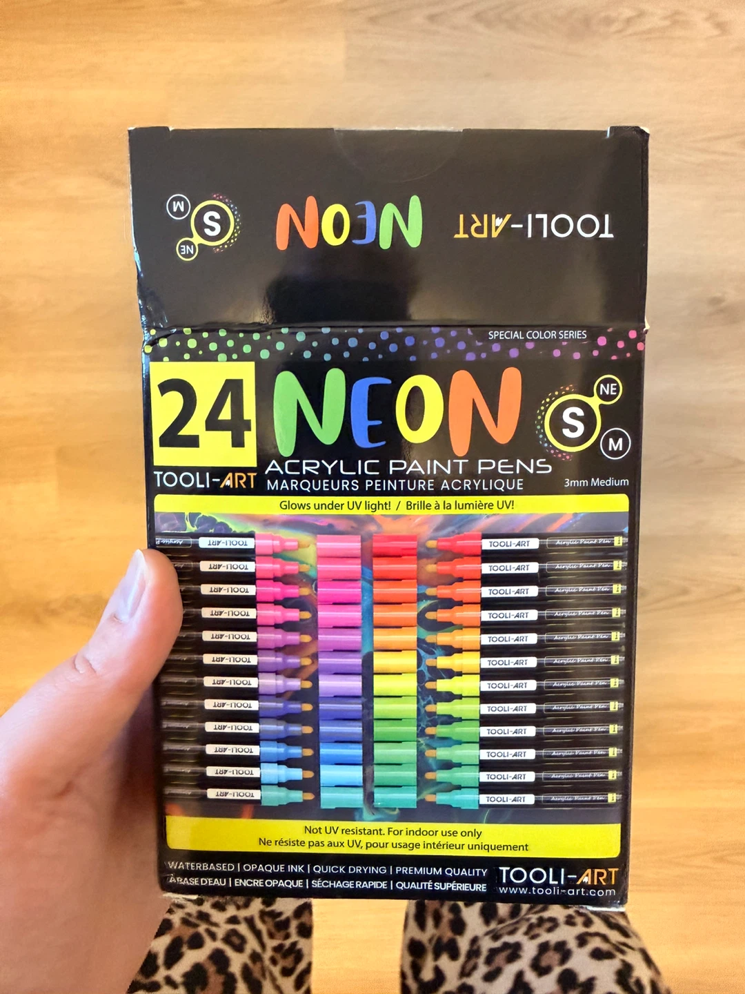 24 Neon Acrylic Paint Pens Set