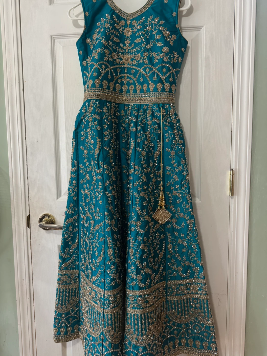 Teal Embroidered Anarkali Dress