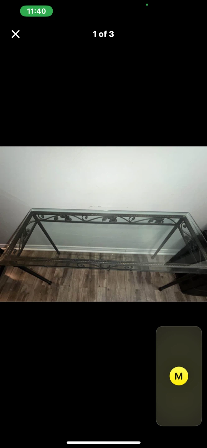 Beautiful Glass Top Desk with Heavy Metal Frame - photo 2