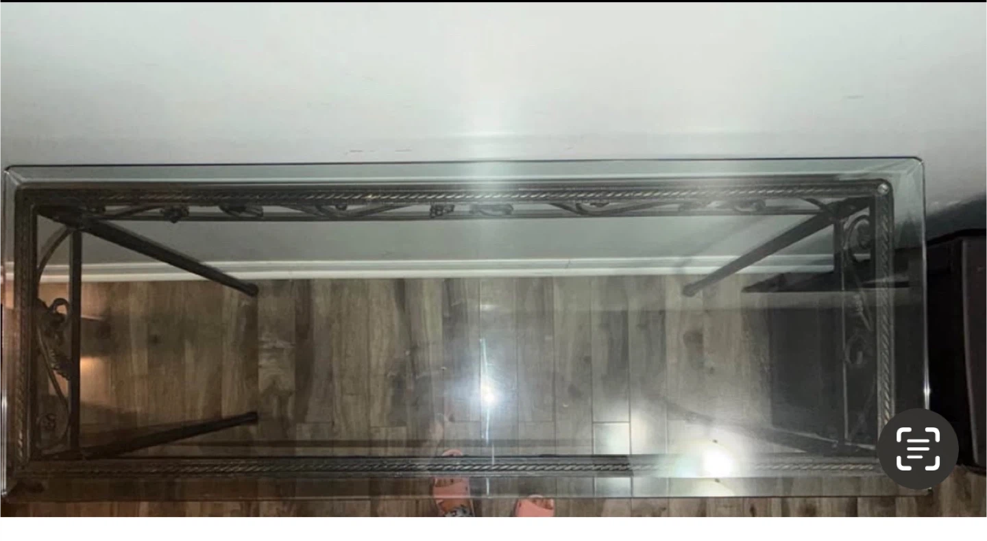 Beautiful Glass Top Desk with Heavy Metal Frame - photo 3