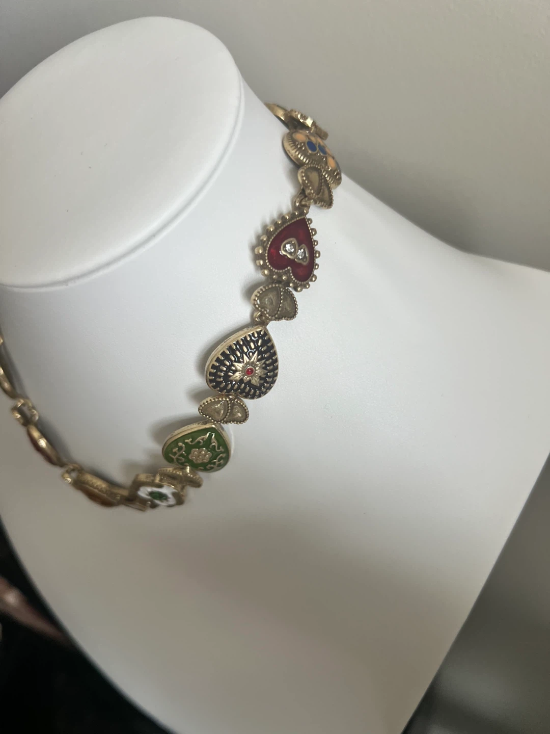 Enamel Heart and Coin Charm Necklace - photo 3
