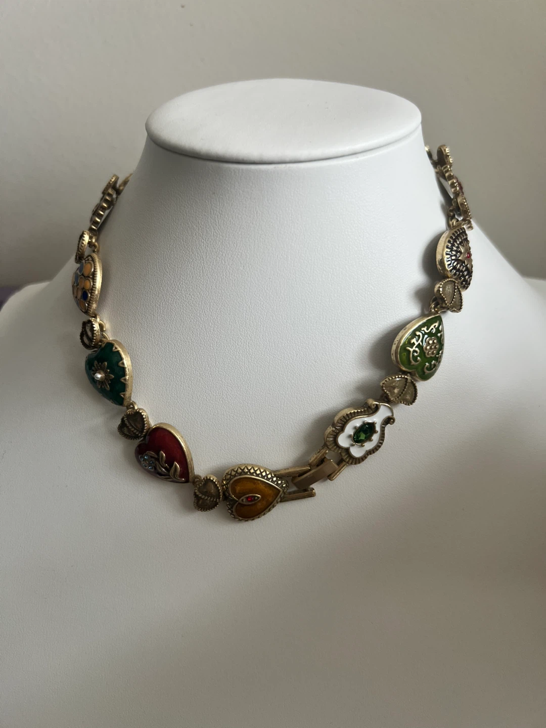 Enamel Heart and Coin Charm Necklace - photo 2