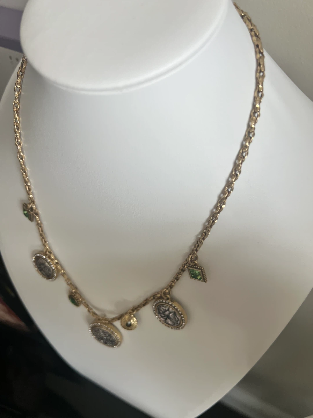 Enamel Heart and Coin Charm Necklace - photo 5