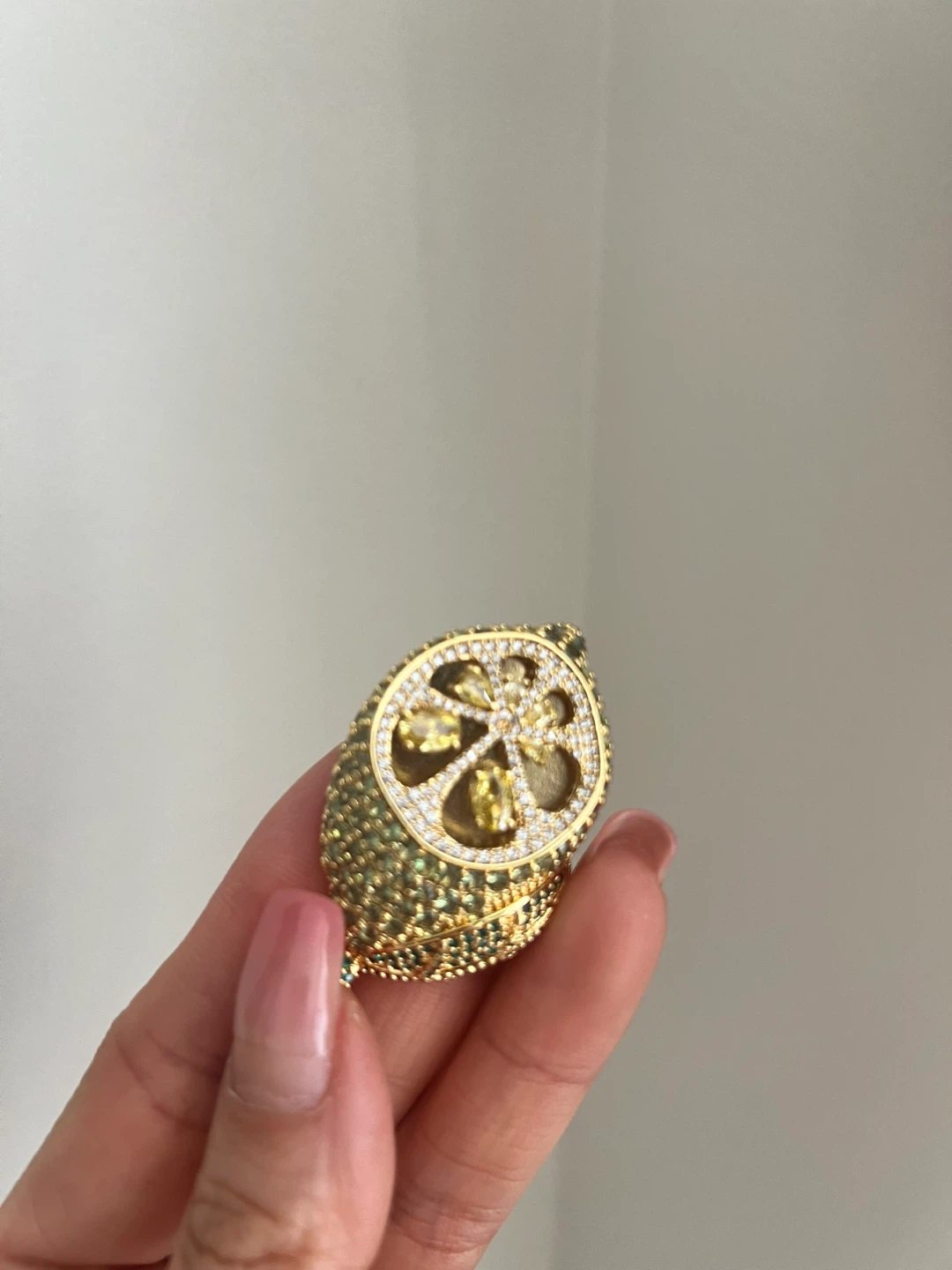 Gold Citrus Fruit Slice Ring
