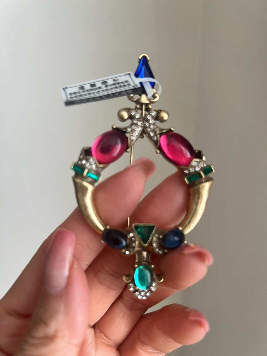 Decorative Brooch with colourful gems