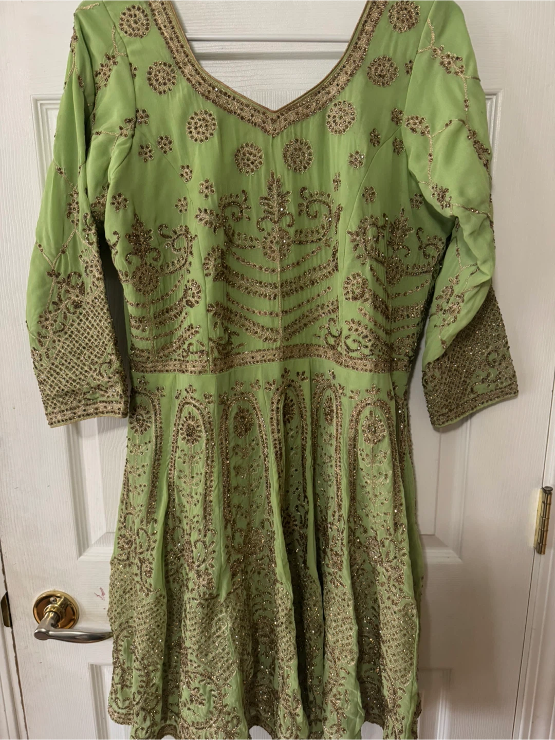 Light Green Embellished Shaara