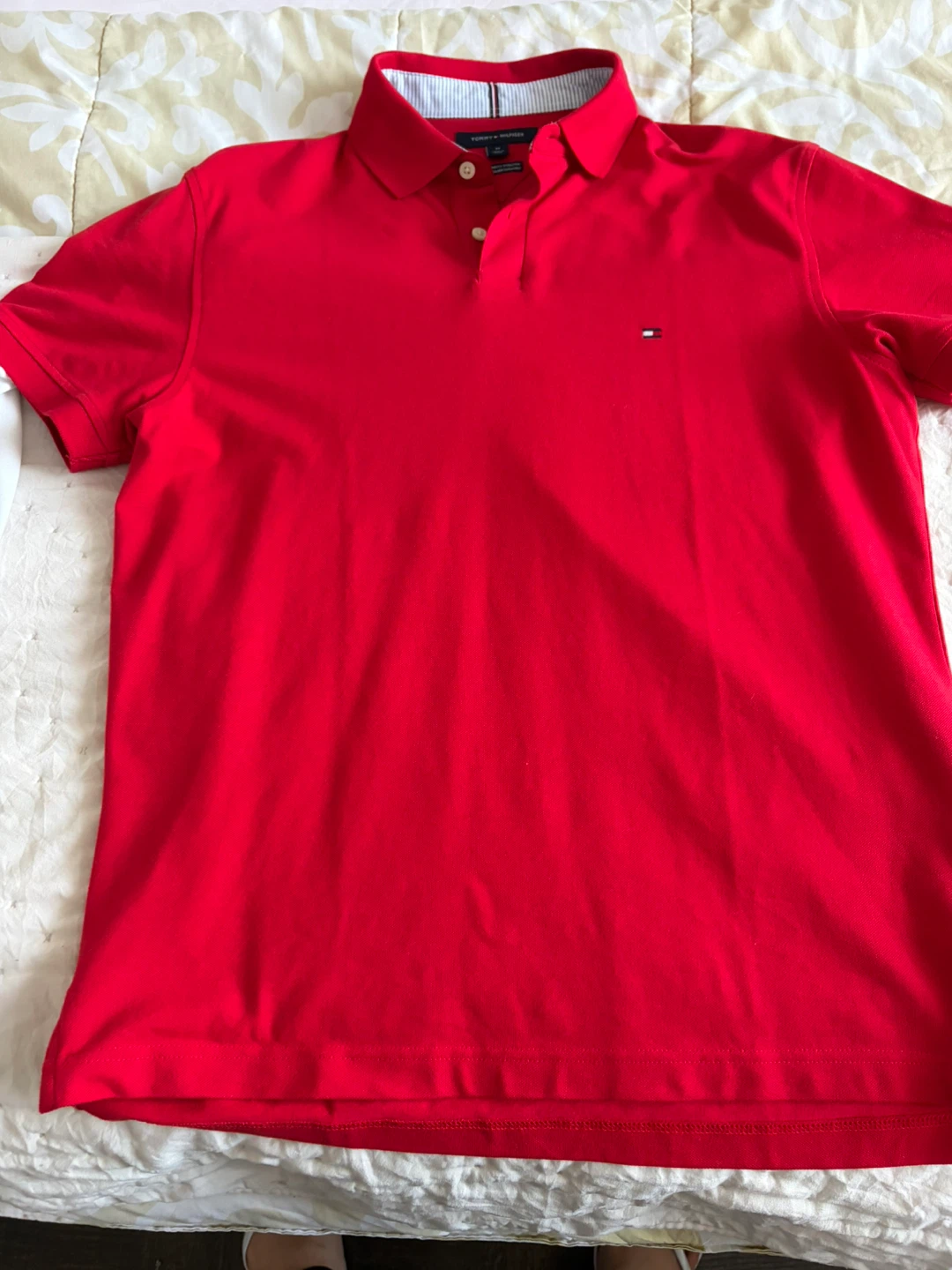 Tommy Hilfiger Red Polo Shirt - Size Medium