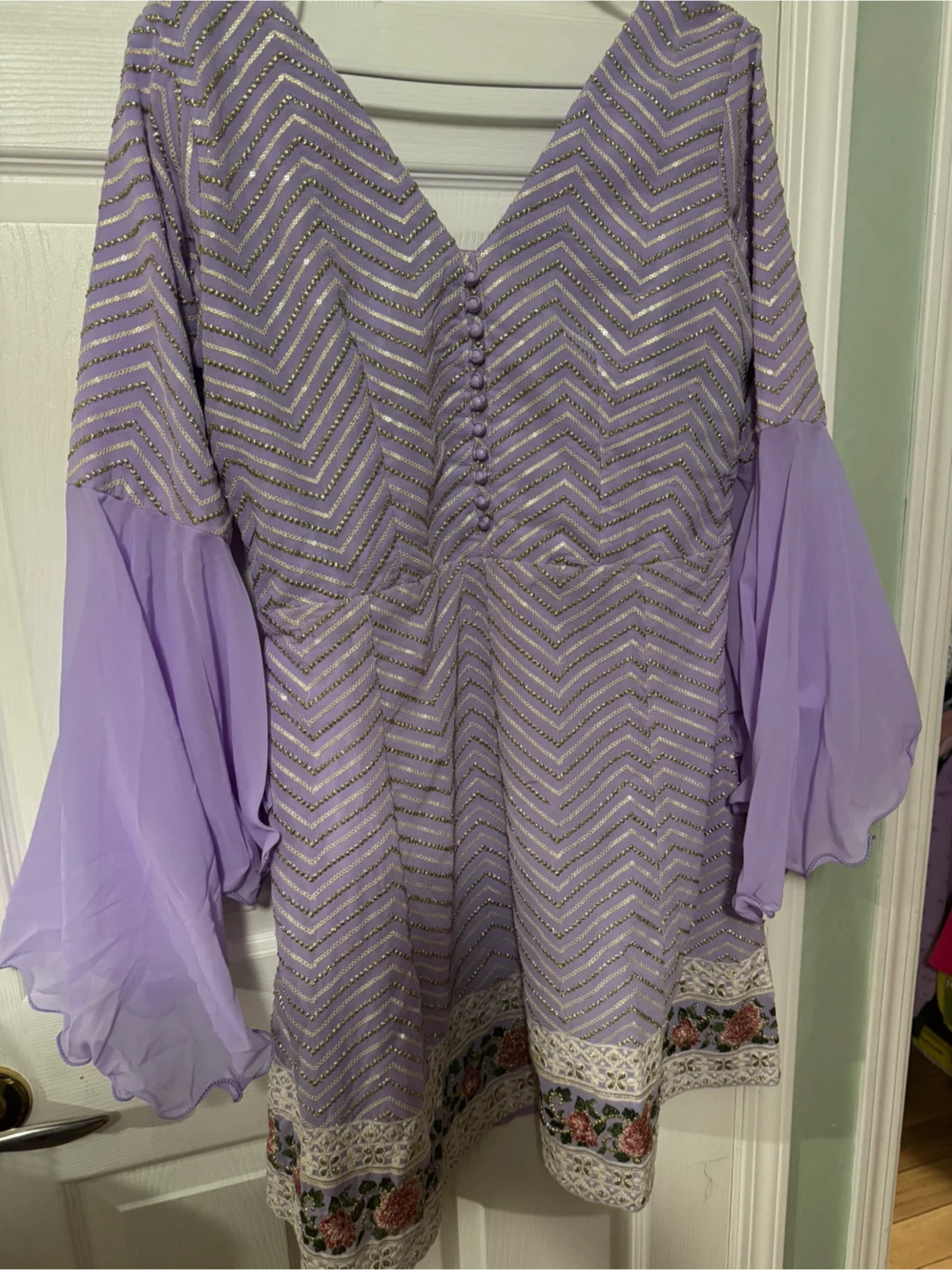 Women's Lavender Kurti and Plazo with Dupatta