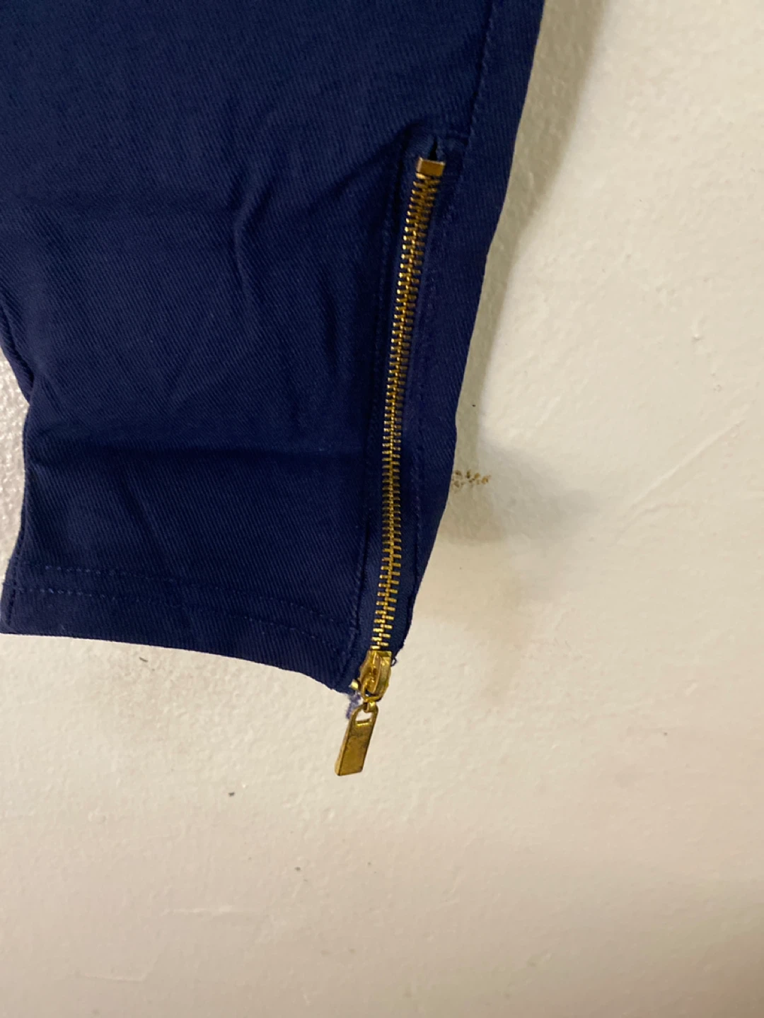 Navy Blue Biker Style Leggings with Zipper Ankles - photo 2