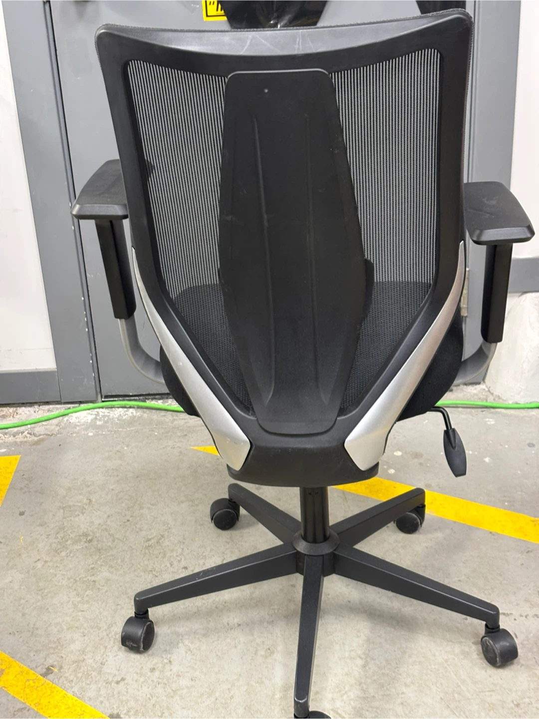 Black Mesh Office Chair with Adjustable Arms - photo 2