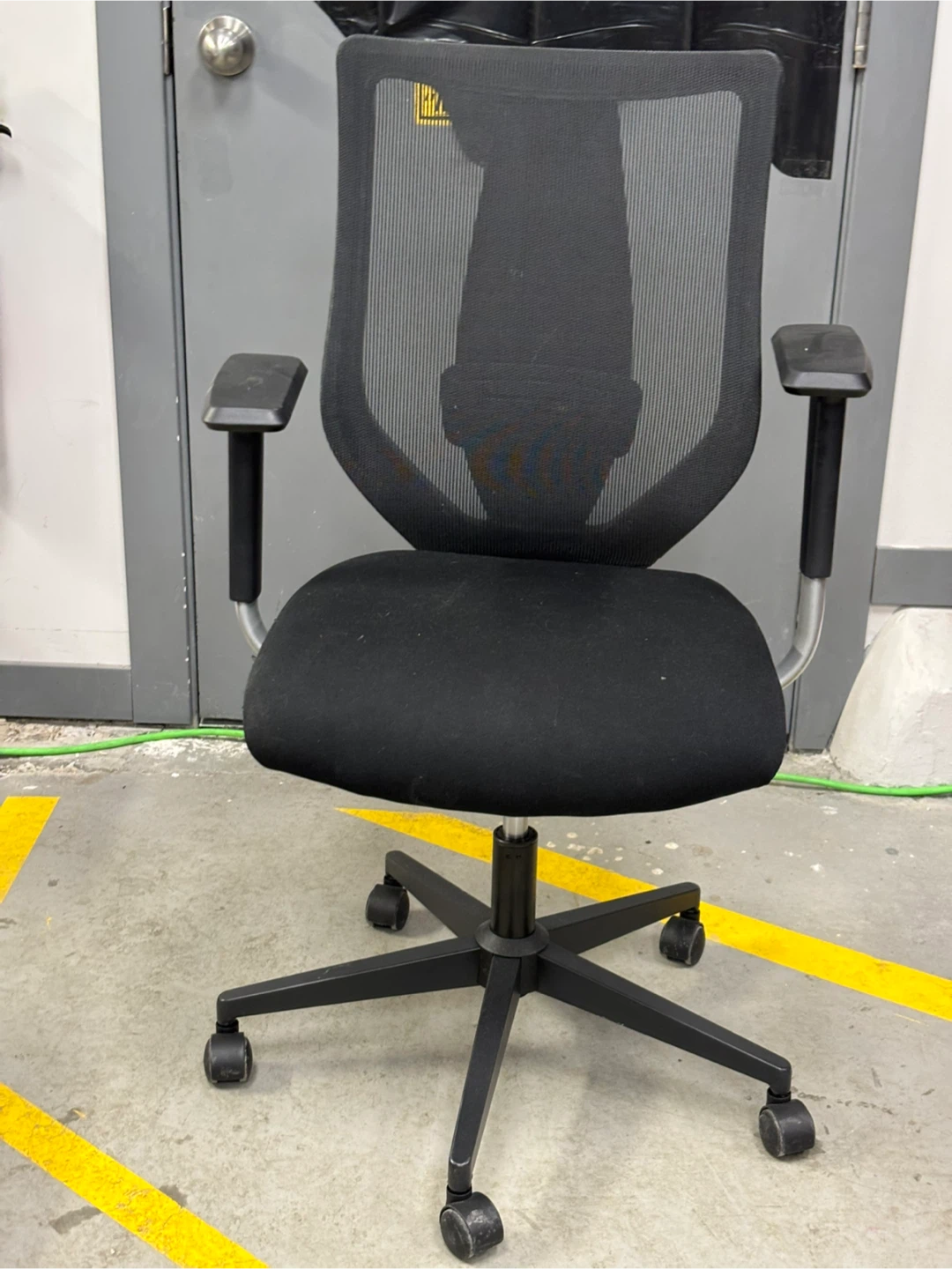Black Mesh Office Chair with Adjustable Arms