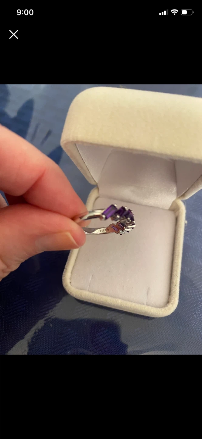 Silver EFFy  Ring with Baguette Cut Amethysts - photo 4