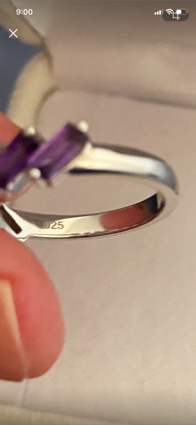 Silver EFFy  Ring with Baguette Cut Amethysts - photo 3