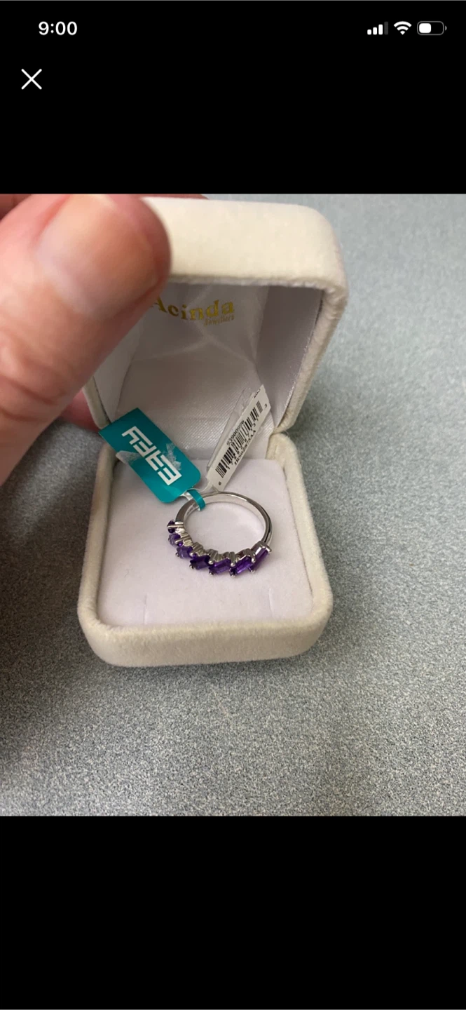 Silver EFFy  Ring with Baguette Cut Amethysts - photo 5