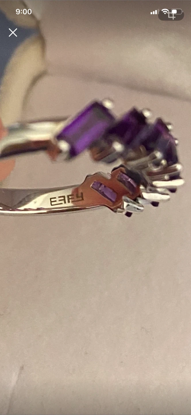 Silver EFFy  Ring with Baguette Cut Amethysts - photo 2