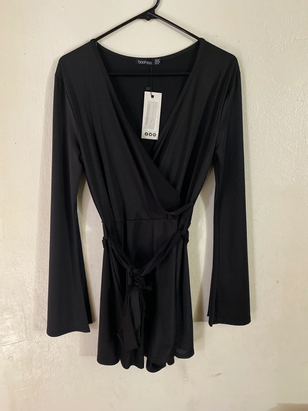 Boohoo Black Wrap Romper - US Size 12