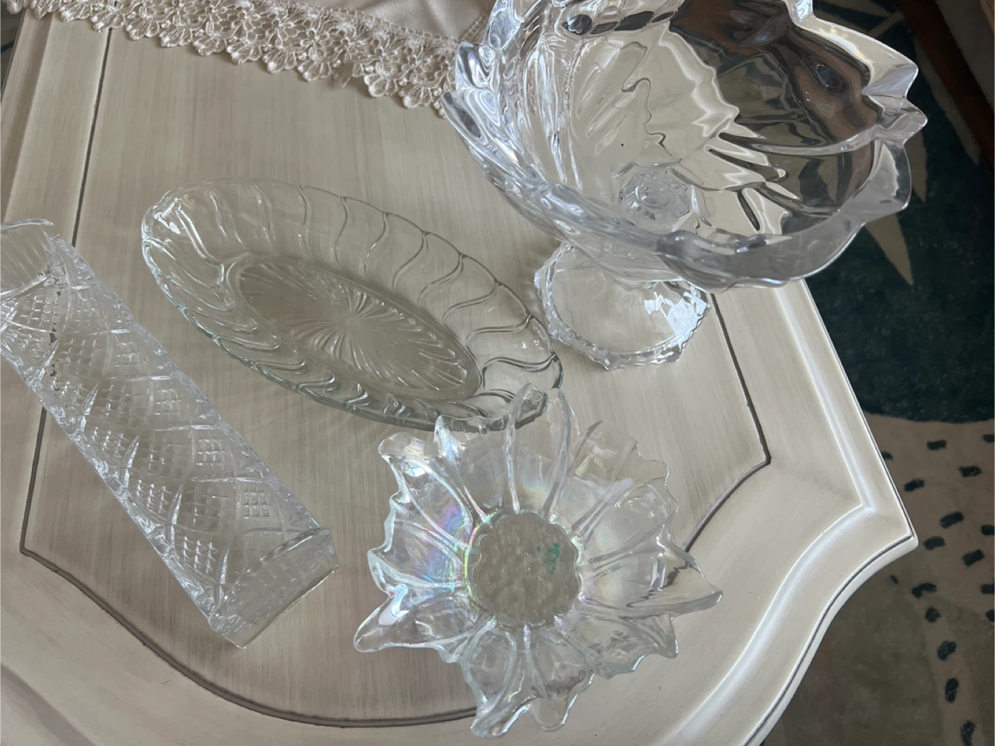 Assorted Clear Glass Decor Pieces - photo 2