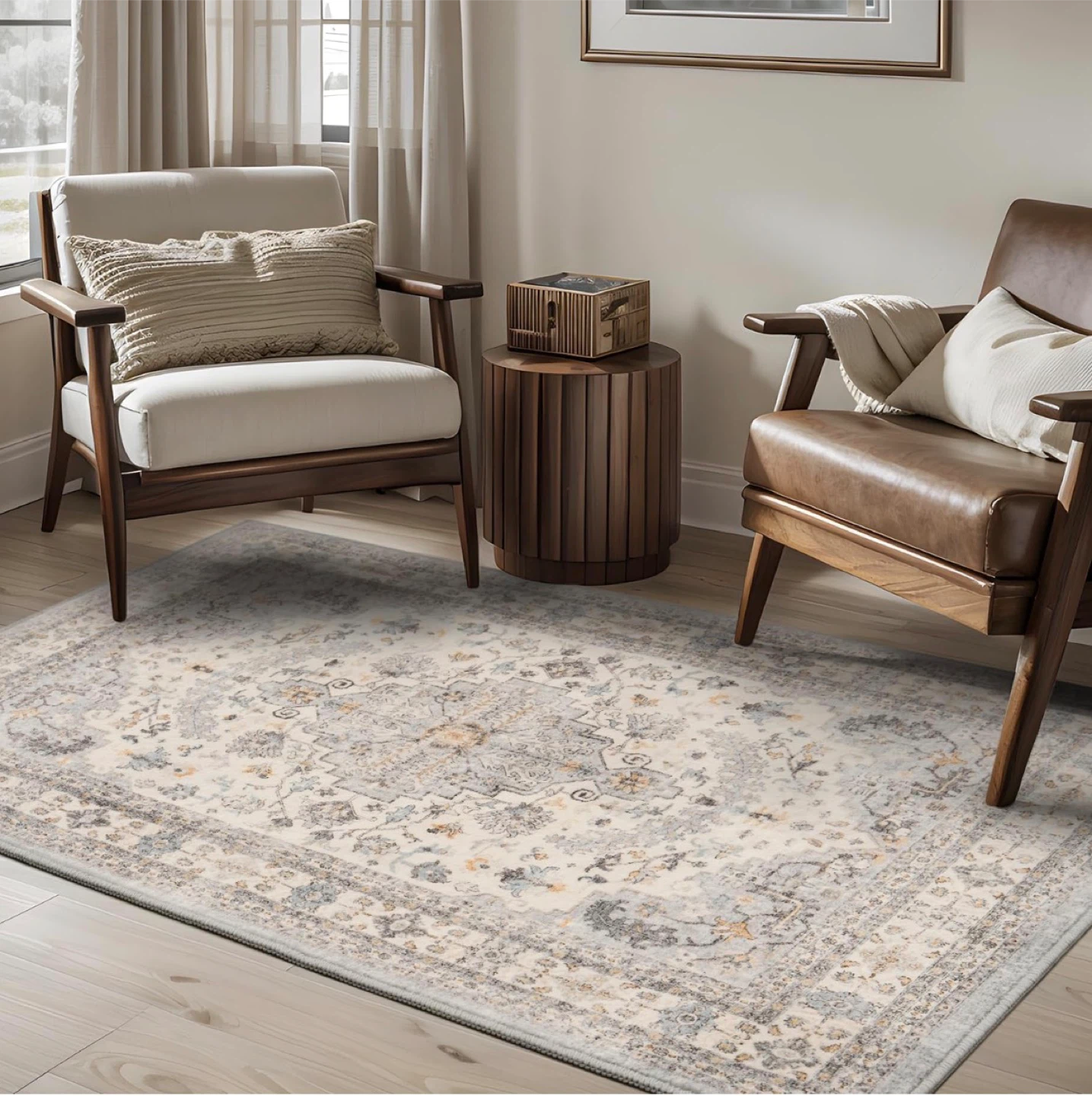 Area Rug - 5x7 ft, Low Pile, Oriental Design - photo 5
