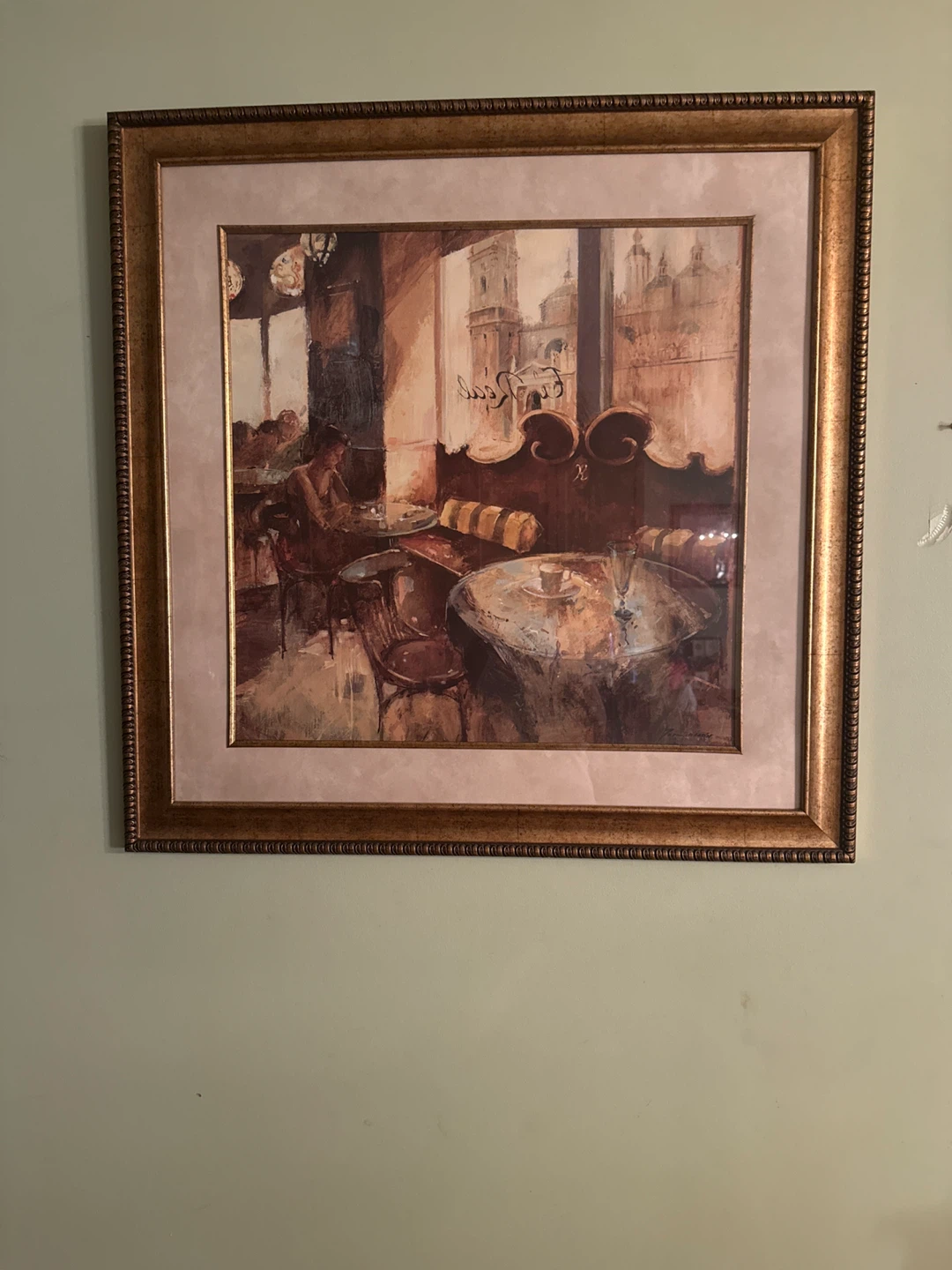 Framed Wall Art - Cafe Scene