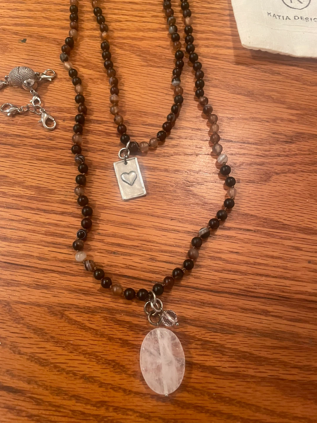 Katia Designs Beaded Necklace with Stone Pendant - photo 2
