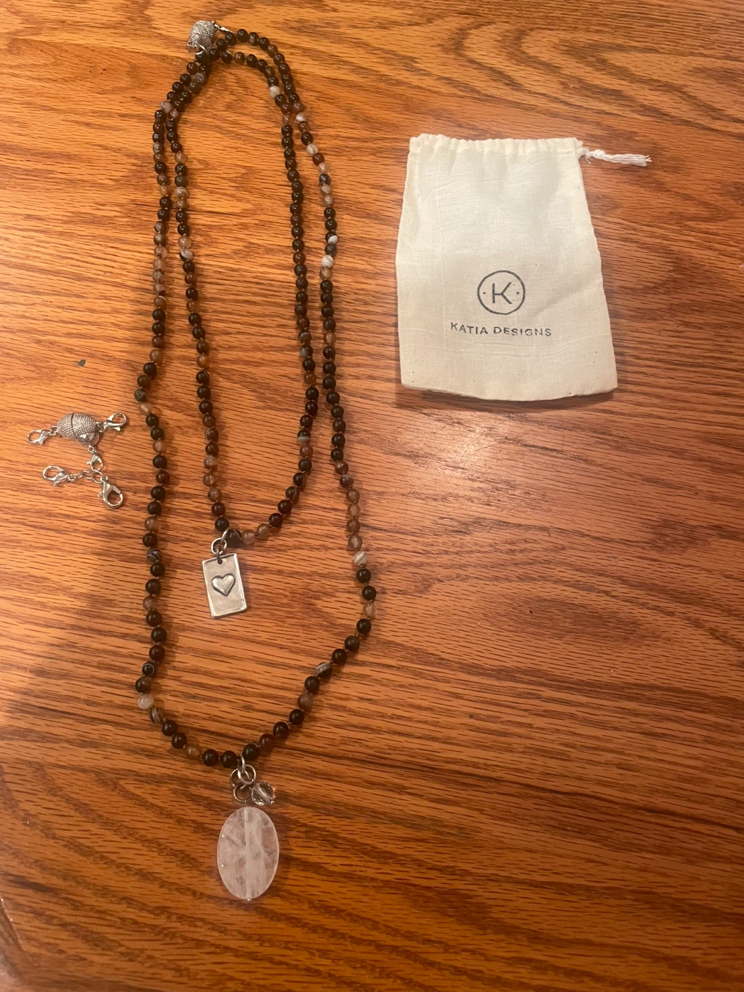 Katia Designs Beaded Necklace with Stone Pendant